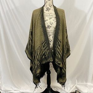 Tan & Zebra Print Drape Cape Size OS